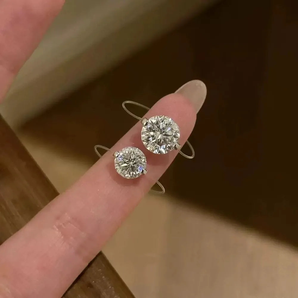 Classic Charm Invisible Line Zircon Stainless Steel Rings