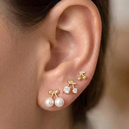 Cerise Trio Earrings