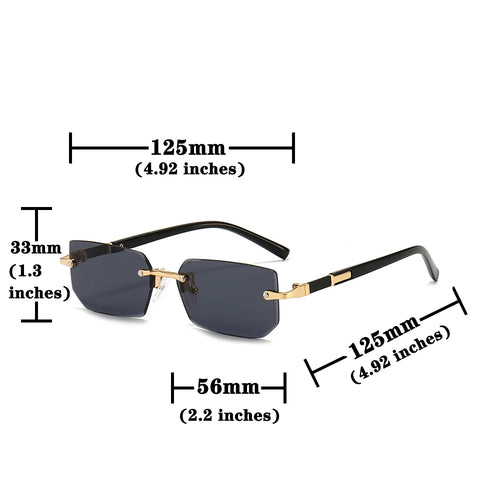 Rimless Rectangle Sunglasses