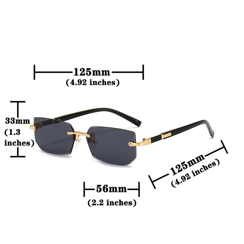 Rimless Rectangle Sunglasses